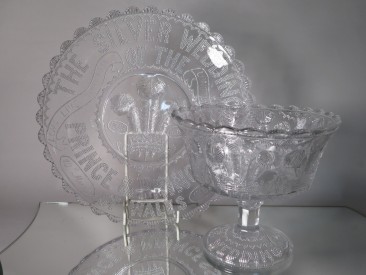 #1581  Antique Royal Commemorative Glass Bowl - Silver Wedding Prince & Princess Wales March 10th 1888  **SOLD** 2017