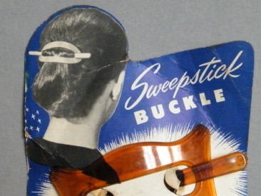 #0468 Plastic "Sweepstick" Hair Buckle on Original Card circa 1940-1950 **SOLD**