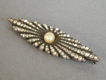 #0535 Art Deco 935 Silver Diamante Brooch **SOLD**