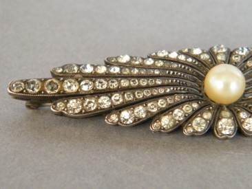 #0535 Art Deco 935 Silver Diamante Brooch **SOLD**