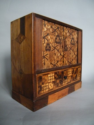 #1623  Japanese Marquetry Cabinet, Meiji Period (1868-1911) **SOLD** April 2021