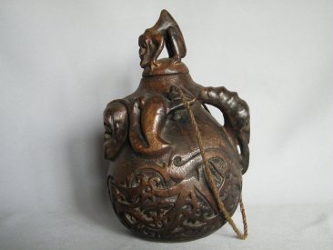 #1811  Early 20th Century Dayak Hunter's Water Bottle