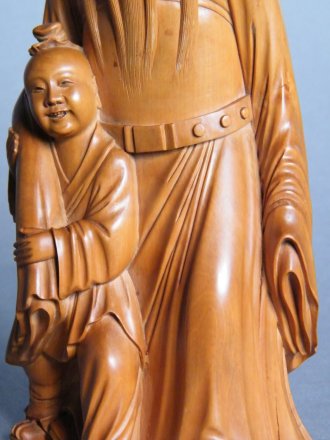 #0360  Fine Huang Yang Mu (Boxwood) Carved Figure by Jing Fu (China) , active 1912-1949 **Sold** through Christies King Street, November 2012