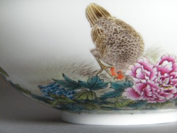 #1145  Extremely Fine Chinese Eggshell Porcelain Bowl by Wang Yijun (1904-1989) **Price on Request 售价待询 **