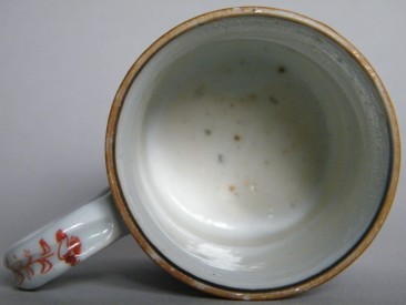 #1642  Rare Chinese Export Porcelain Miniature Ale Tankard form Coffee Can, circa 1700-1730