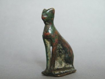 #1724  Small Ancient Egyptian Bronze Cat, Late Dynastic Period (664 - 332 BC)  **Sold**  August 2018