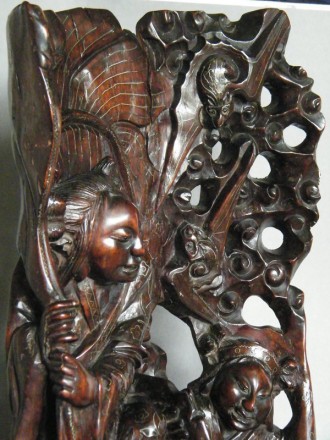 #1026  Rare 18th/19th Century Chinese Carved Hardwood Sculpture - Hehe Erxian  **Price on Request 售价待询**