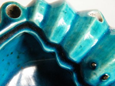 #1616  Rare 18th Century Turquoise Glazed Bat Form Censer -  Price on Request 售价待询