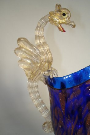 #0006  Venetian Dragon Handled Jug by Toso or Barovier c1900  **Sold**  to USA - April 2009 售至美国 - 2009年4月