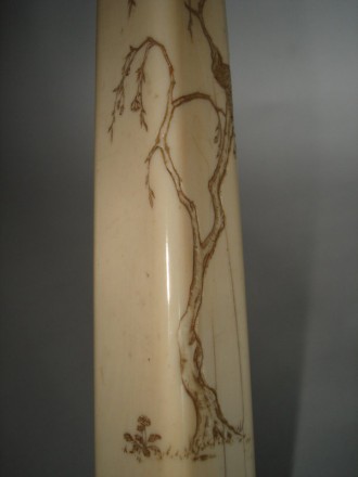 #0052 Signed Japanese Ivory Umbrella Handle - Meiji Period (1868-1911) **Sold** to Belgium  - March 2008 售至比利时 - 2008年 3月