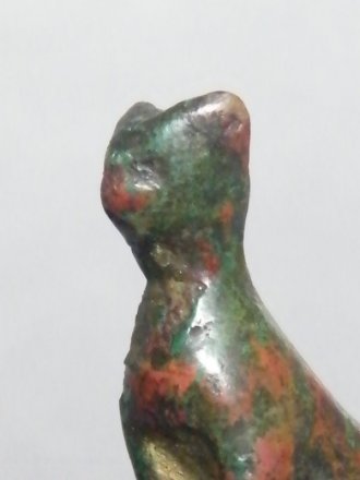 #1724  Small Ancient Egyptian Bronze Cat, Late Dynastic Period (664 - 332 BC)  **Sold**  August 2018