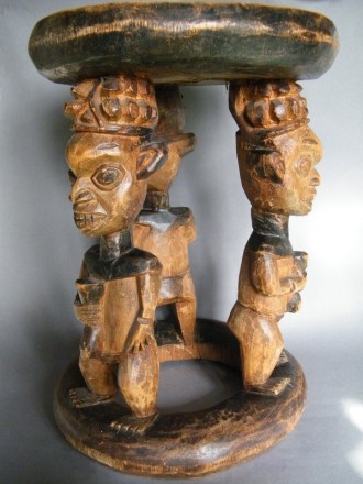 #0245  Late 19th or early 20th Century Carved African Stool from Cameroon