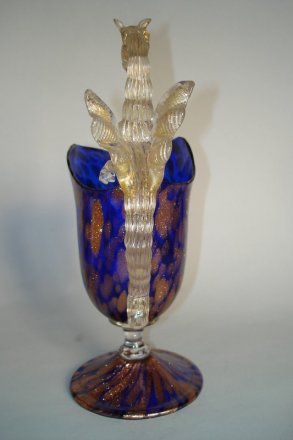 #0006  Venetian Dragon Handled Jug by Toso or Barovier c1900  **Sold**  to USA - April 2009 售至美国 - 2009年4月