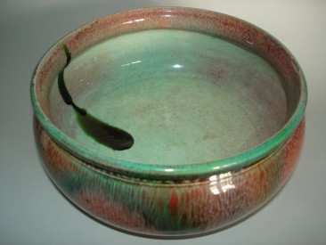 #0228  Flambe glazed Bretby Pottery Bowl - c 1900-1910