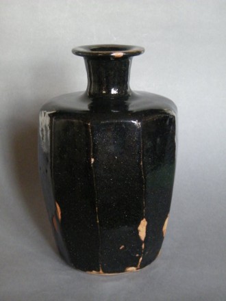 #0702  Large Black Glazed Leach Studio Pottery Vase by Trevor Corser *SOLD*  to Japan - January 2016