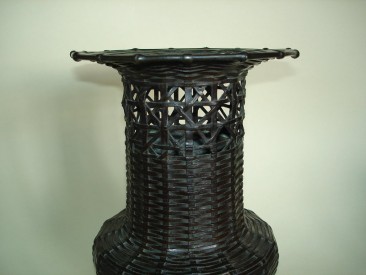 #0108 Japanese Bronze 'Basket Weave' vase - 19thCentury