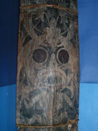 #1149 Large Dayak Headhunter's War Shield from Borneo, circa 1850-1920  **Price on Request**