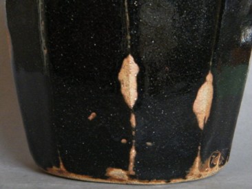 #0702  Large Black Glazed Leach Studio Pottery Vase by Trevor Corser *SOLD*  to Japan - January 2016