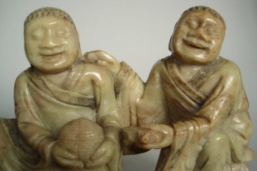 #0326  Rare 17th Century Chinese Soapstone Carving 'Hehe Erxian' **Sold** to Taiwan - May 2011 售至台湾 - 2011年5月