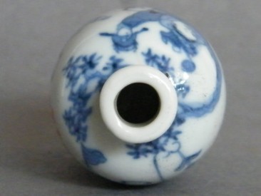 #0833  Inscribed Chinese Porcelain Boys Snuff Bottle date 1907  **Sold** in our Liverpool shop - June 2018 / 利物浦店内售出 - 2018年6月