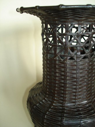 #0108 Japanese Bronze 'Basket Weave' vase - 19thCentury