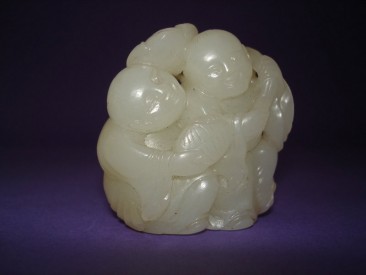 #0104 Chinese White Jade Carving of the Hehe Erxian, Qianlong Reign (1736-1795) **Sold** to China November 2007  售至中国 - 2007年11月