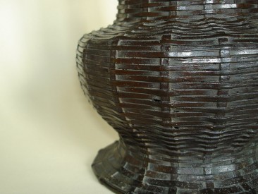 #0108 Japanese Bronze 'Basket Weave' vase - 19thCentury