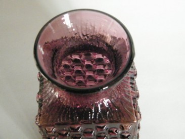 #0020  Rare 'Aubergine' Whitefriars Glass "Chess" Vase - 1972  **SOLD**  in our Liverpool shop