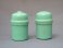 #1784 Green Plastic Salt and Pepper, probably Beetleware 1940s