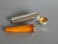 #0742 Edwardian Gold Collared Amber Cheroot Holder in Silver Case, circa 1910 **SOLD**