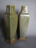 #0403 Signed Pair of Art Nouveau Rambervillers Lustre Vases with Gilt Bronze Stands, circa 1905-1910   450