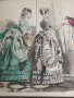 #1665 Hand Coloured Ladies 'Latest Paris Fashions' Print, August 1868  **SOLD**  October 2018