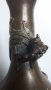 #1806 Small 17th / 18th Century Bronze 'Chilong' Dragon Bottle Vase