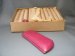 #0191 1940s Pink Leather Covered Ladies Spectacles / Glasses Case - Unused