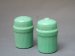 #1784 Green Plastic Salt and Pepper, probably Beetleware 1940s