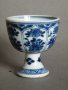 #1783 Fine and Rare Kangxi Blue & White Chinese Porcelain Stem Wine Cup, circa 1690 to 1710 **SOLD**  April 2021