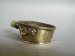 #1778  Small Chinese Export Brass & Nephrite Jade Silk / Lace Iron, circa 1900-1920