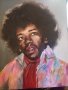 #1861 "Jimi Hendrix"  Acrylic on Canvas, Collection of June Furlong **SOLD**  June 2021