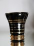 #1689  Art Deco Black Glass Decanter plus Six Shot Glasses, circa 1950s